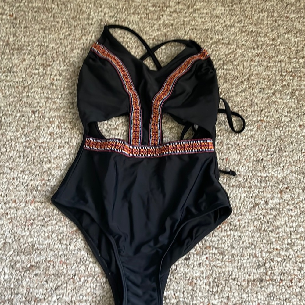Black one piece swimsuit